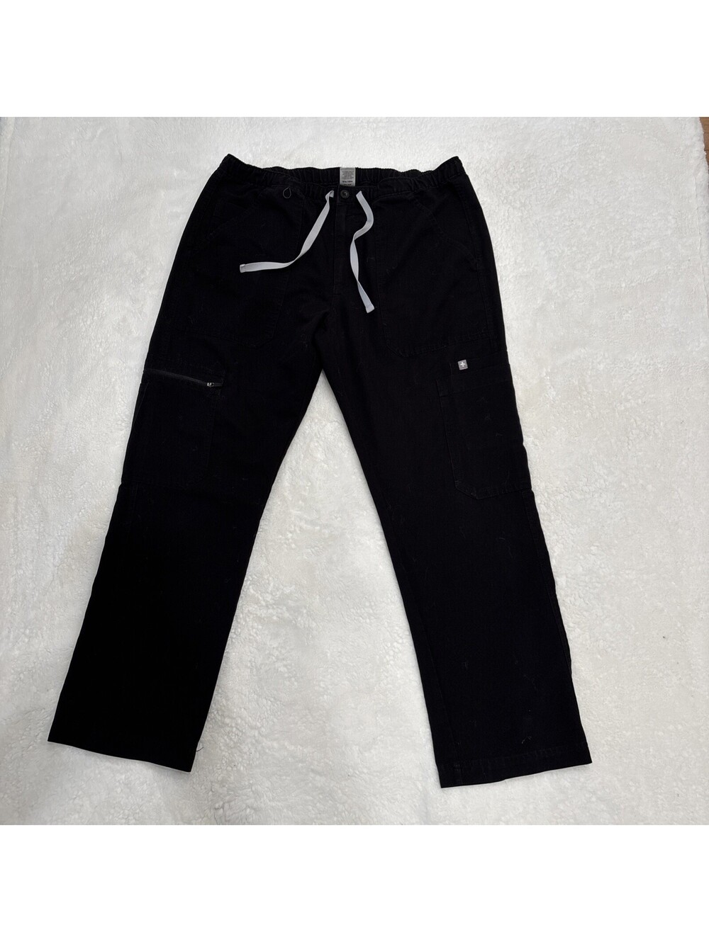 FIGS Technical Collection Black Straight Leg Drawstring Scrub Pant Sz. Medium